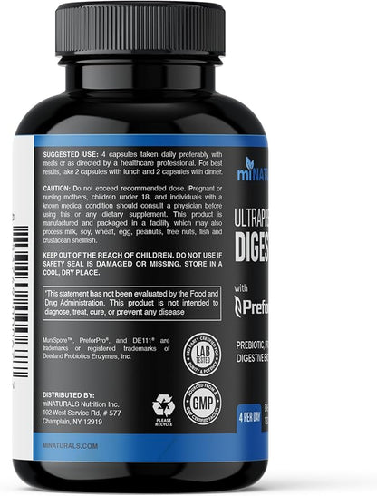 All-in-one Prebiotic Probiotic & Postbiotic for Women & Men, Gut & Digestive Support Supplement Including Digestive Enzymes 120 Capsules