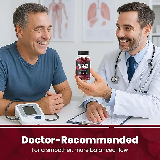 Beet Root Gummies - Super Nitric Oxide Beets Supplement - Red Beetroot Heart Chews with Grape Seed Power & B12- Pomegranate Flavor, 60 Chewables Beets