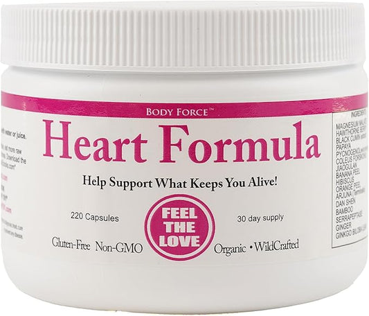 Heart Formula Capsules: Plant-Based Powder with Magnesium Malate, Serrapeptase, Hawthorn Berries, & Ginkgo Biloba