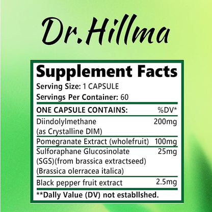 Dim Hormone Detox Supplement 200Mg Diindolylmethane Encourages Normal Estrogen Supplement for Women, Hormonal Acne Hot Flashes Supplements, Menopause Support, Promotes Detoxification(60Capsules)