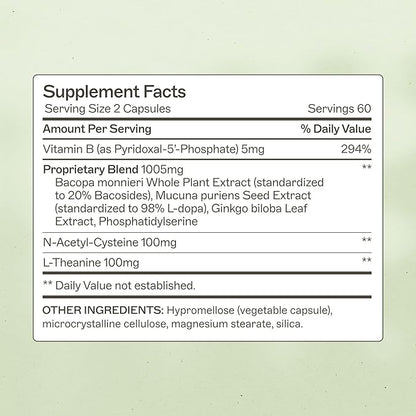 Amy Myers MD NeuroLive - Brain Cell Membrane Supplement - Aid Brain Tissue Health with Vitamin B6 & Ginkgo - Support Supplement for Healthy Vasculature & Blood Flow - 120 Capsules (60 Servings)