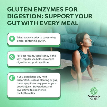 Fast Acting Gluten Pills for Intolerance - GlutenGuard Gluten Enzyme Complex with Powerful DPP IV Blend Plus Lipase Amylase Bromelain Digestive Enzymes for Complete Digestive Support - 60 Servings