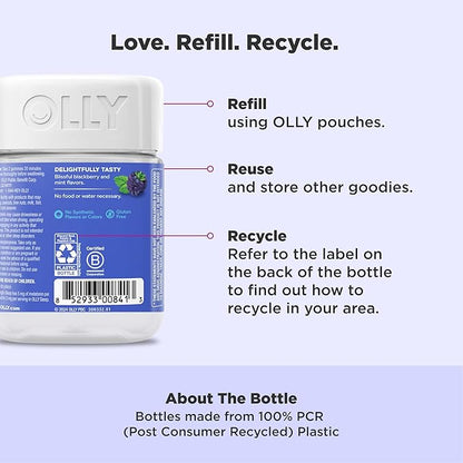 OLLY Extra Strength Sleep Gummy 5 mg Melatonin, L-Theanine, Chamomile, Lemon Balm Extracts, Sleep Aid, BlackBerry Flavor - 90 Count