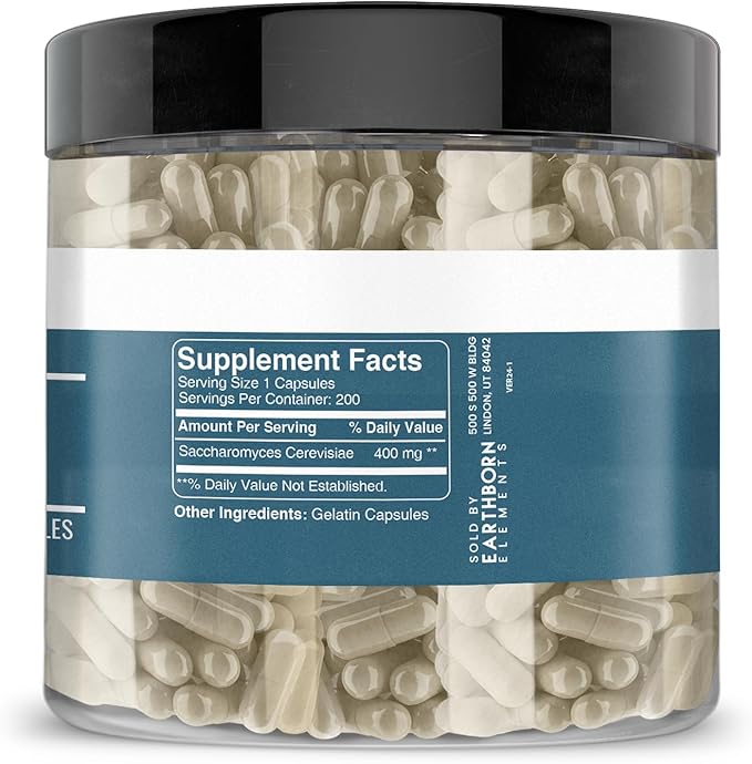 Earthborn Elements Brewer's Yeast 200 Capsules, Pure & Undiluted, No Additives