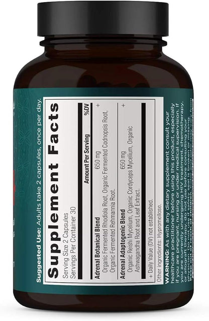 Ancient Nutrition Adrenal Support with Ashwagandha Supplement, Helps Reduce Stress & Fatigue, Paleo and Keto Friendly, Gluten Free, 1300mg, 60 Capsules