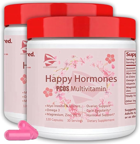 New Upgrade Happy Hormones PCOS Multivitamin,Hormone Balance for Women-Cycle Support Supplements-Menopause and Mood Support Supplement PMS Support for Women (2)