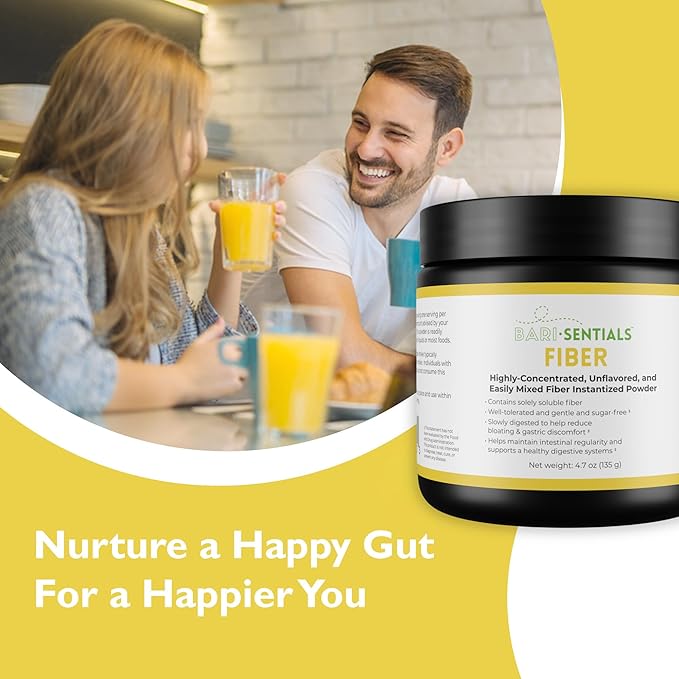 Barisentials Soluble Fiber Powder- Digestive Health Supplement and Gut Support- Easily Mixed- Gluten and Sugar Free- Bariatric Fibre- Unflavored- 135 Grams, 40 Servings
