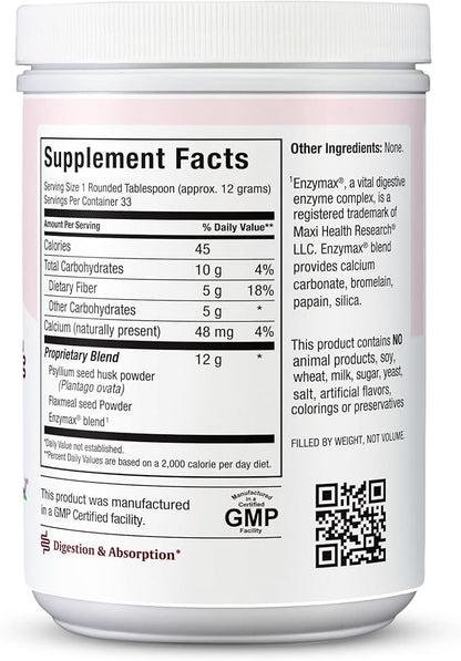 Maxi Health Fibermax Powder - Cleansing Formula - Laxative for Men and Women with Psyllium Husk - 14 Ounce Bottle - Kosher Daily Fiber Supplement