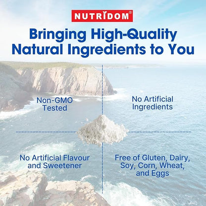Hydrolyzed Marine Collagen Peptides Powder, Wild-Caught from Nova-Scotia, Supports Hair, Skin & Nails, Non-GMO, Free of Gluten, Soy & Dairy (303 g)