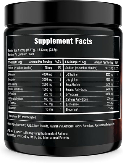 Uncaged Pre-Workout Powder - Intense Energy, Focus & Muscle Pump - Advanced Formula with L-Citrulline, Beta-Alanine, Caffeine - 30 Servings - 16.58oz - Cherry Lime