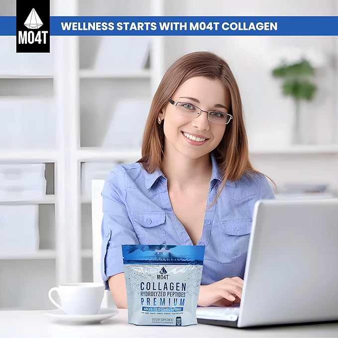 100% Pure Collagen Peptides Powder - Unflavored Hydrolyzed from Grass Fed Bovine for Women & Men
