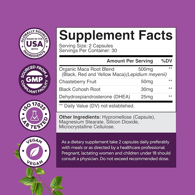 Complete Perimenopause Supplement for Women - Multibenefit Menopause Ease for Women with Maca Root Vitex Berry & Black Cohosh for Hot Flashes Night Sweats Hormone Balance and Mood Support (1 Month)