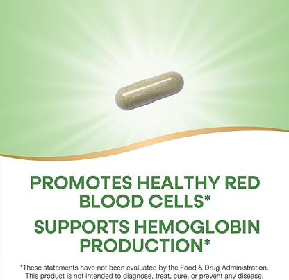 Nature's Way Iron, Promotes Healthy Red Blood Cells*, 18 mg Iron from Iron Gluconate Per Serving, Gluten Free, 100 Capsules (Packaging May Vary)