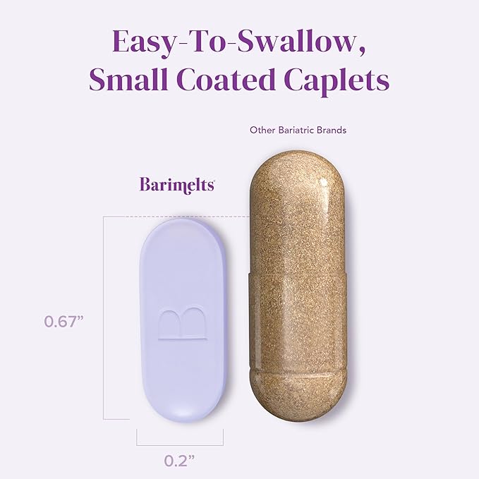 BariMelts Gastro Zen® with Gastro-AD® for GLP-1 Users and Bariatric Patients - Postbiotics for Heartburn Relief & Gut Health - 60 Smooth-Coated Caplets (1-Month Supply)
