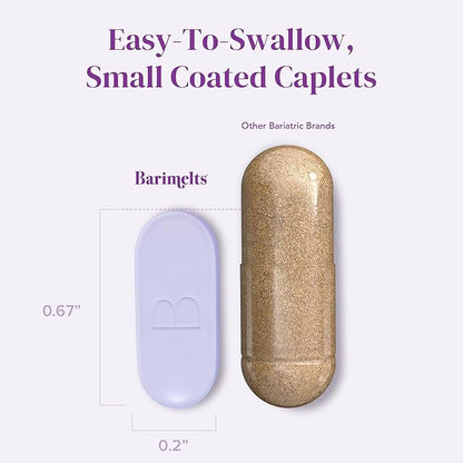 BariMelts Gastro Zen® with Gastro-AD® for GLP-1 Users and Bariatric Patients - Postbiotics for Heartburn Relief & Gut Health - 60 Smooth-Coated Caplets (1-Month Supply)