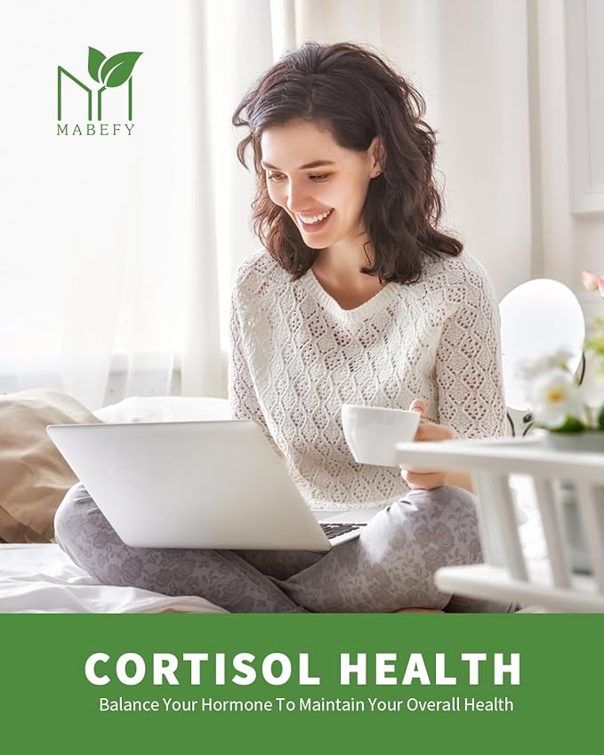 Cortisol Supplements for Women - 10 in 1 Cortisol Manager with Magnesium, Ashwagandha, L-Theanine, Cortisol Balance for Stress, Mood, Sleep, Cortisol Detox for Women - 60 Vegan Capsules