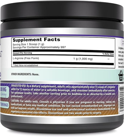 Amazing Formulas L-Arginine Powder Supplement | Non-GMO | Gluten Free | Made in USA (2.2 Lb)