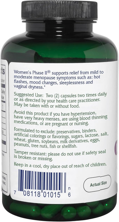 Vitanica Women's Phase II, Menopause Support, Vegan, 90 Capsules