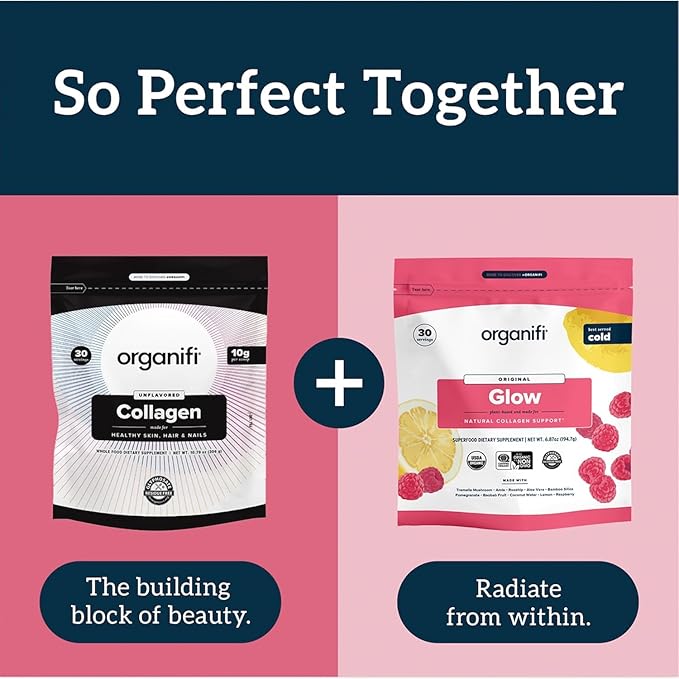 Organifi Collagen Powder - Fuller Hair, Stronger Nails, and Radiant Skin - Replenish and Rebuild Your Body - Gluten-Free, Dairy-Free, and Soy-Free Hydrolyzed Multi Collagen Peptides, 30 Servings