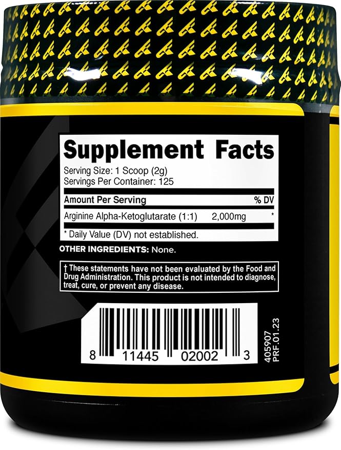 PrimaForce AAKG Arginine Powder, 250 grams (L-Arginine and Alpha-Ketoglutarate Acid) Premium Workout Supplement, Non-GMO, Vegan, Gluten Free