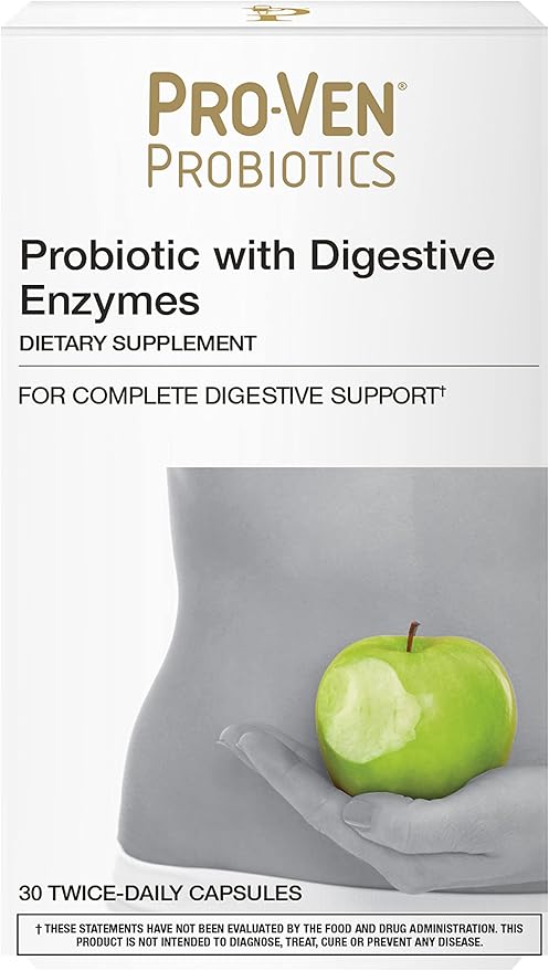 Probiotics with Digestive Enzymes | Acidophilus & Bifidus | 30 Capsules | 25 Billion Probiotics Per 2 Capsules | Supports Digestion and Absorption | Lactose Free, Gluten Free, Vegetarian