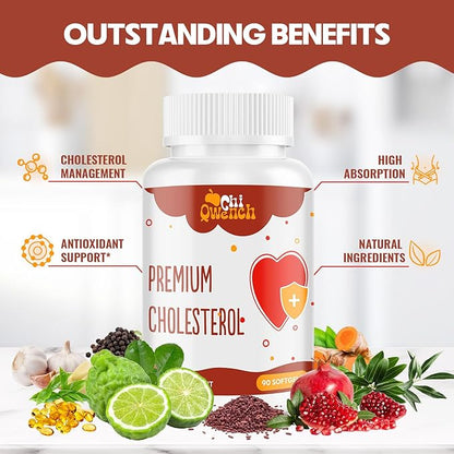 Cholesterol Supplements with Plant Sterols, Niacin, Red Yeast Rice, Citrus Bergamot, Garlic, Cholesterol Supplement Support Normal Cholesterol Levels, 540 Softgels