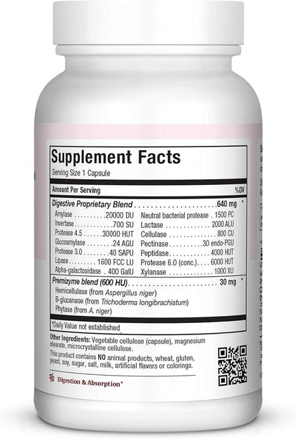 Maxi Health Premium Enzymax Complex Digestive Enzymes Aids Dairy & Fats, 120 Count (PEX1)
