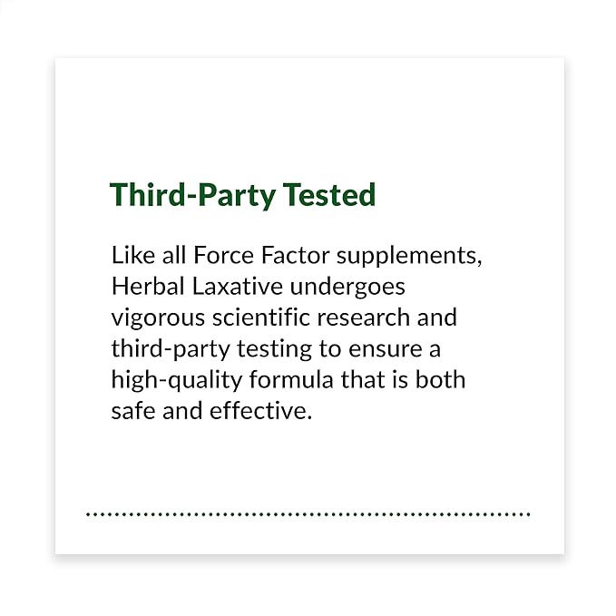 FORCE FACTOR Herbal Laxative for Constipation Relief for Adults, Digestion Supplement Made with Senna to Cleanse, Detox, and Soothe, Laxatives for Constipation for Women and Men, 250 Tablets