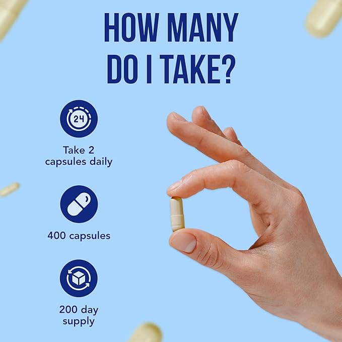 CoQ10 400mg Capsules | Vegan Friendly Coenzyme Q10 400mg per Serving from Easy Absorption Ubiquinone Supplement for Skin Heart and Energy Support | Made in the USA in cGMP Facilities (2 Pack)