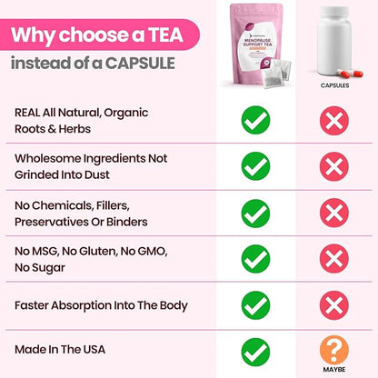 VoomVaya Save 10% on Menopause Support Tea 2-Pack Bundle - Natural Menopause Relief for Women w/Red Clover & Black Cohosh - Night Sweats & Hot Flashes Relief - Peach Flavor - 90 Teabags