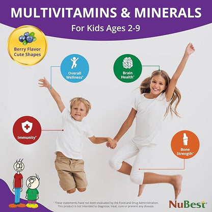 NuBest Tall Kids - Toddlers Vitamins and Kids Vitamins for Age 2 to 9 - Healthy Height Growth & Height Booster with Multivitamins & Minerals | 90 Chewable Tablets | 6 Pack