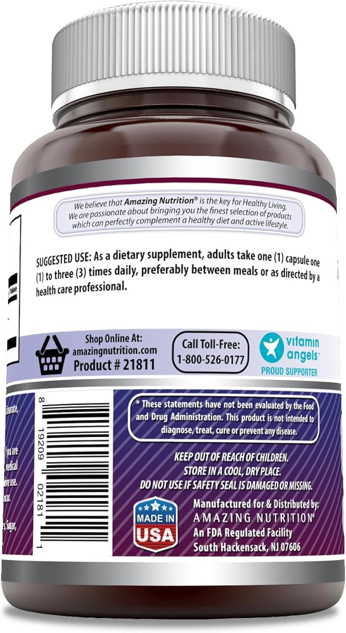 Amazing Formulas L-Tyrosine 500 mg Capsules | Amino Acid Supplement | Non-GMO | Gluten Free | Made in USA (360 Count)