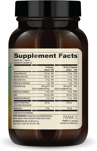 Dr. Mercola Vitamin B Complex with Benfotiamine - Supports Cellular, Brain & Immune Health - Non-GMO, Gluten-Free & Soy-Free - 60 Capsules (30 Servings)