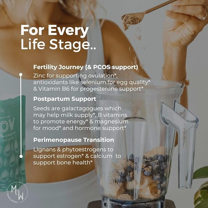 Manski's Wellness Glow & Radiant Seed Cycle Kit | PMS Support | Organic Seed Cycling | Natural Hormone Balance | Ease Cramps | Mitigate Cycle Symptoms | Vegan Supplement