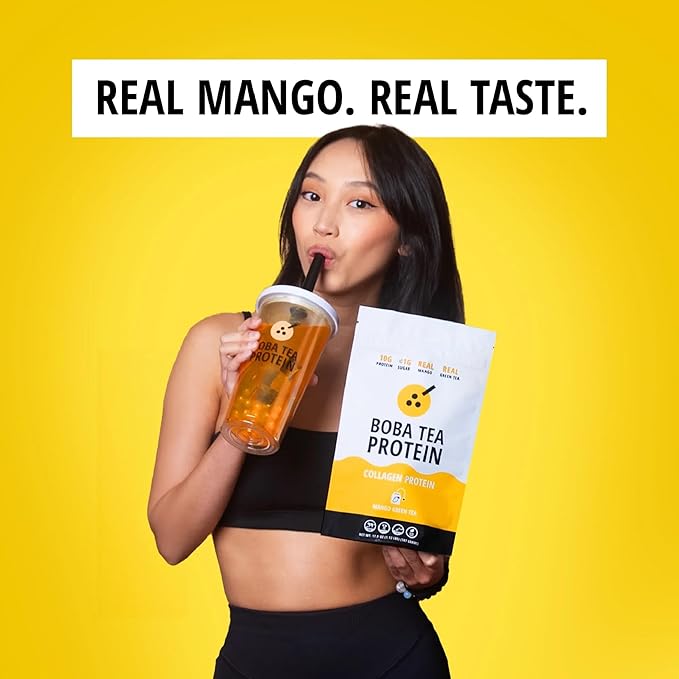 Mango Green Tea Flavored Collagen | 30 Servings | Grass-Fed Hydrolyzed Bovine Collagen Powder for Men and Women | Promotes Hair, Nail, Skin, Bone, and Joint Health | No Added Sugar