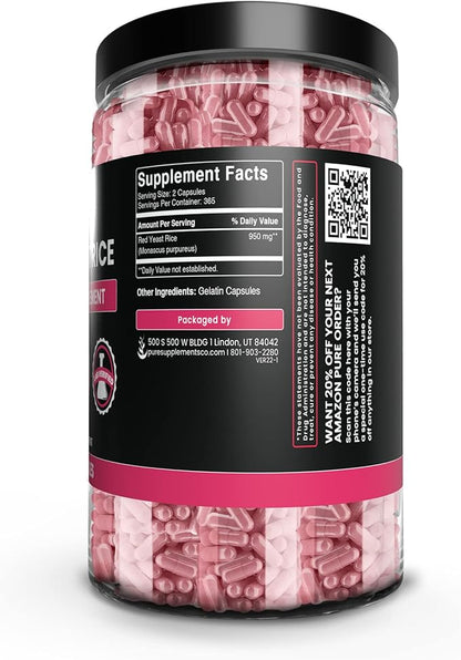 Pure Original Ingredients Red Yeast Rice No Magnesium Or Rice Fillers, Always Pure, Lab Verified (730 Capsule)