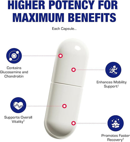Nutra Disc & Joint Support Supplement - Clinically Formulated Restorative Cartilage Ligament and Tendon Supplement with Meriva Curcumin Enzymes Glucosamine and Chondroitin for Adults