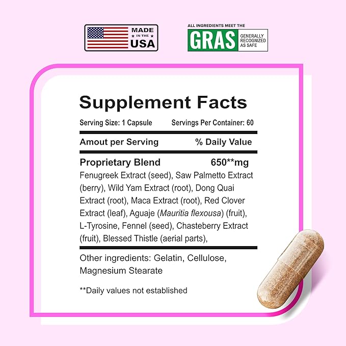 Enhance Breast Enlargement Pills - Breast Enhancement Pills for Women, Breast Enhancer, All-Natural Ingredients, 60 Capsules