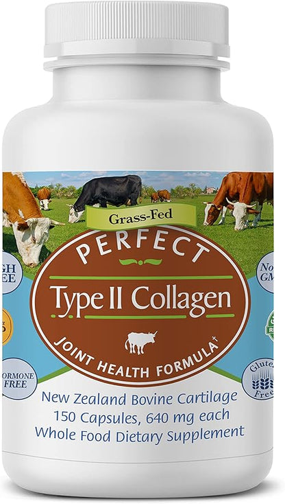 Perfect Supplements – Perfect Type II Collagen – 150 Capsules – All Natural Type II Collagen – Pasture Raised – Joint Health Support