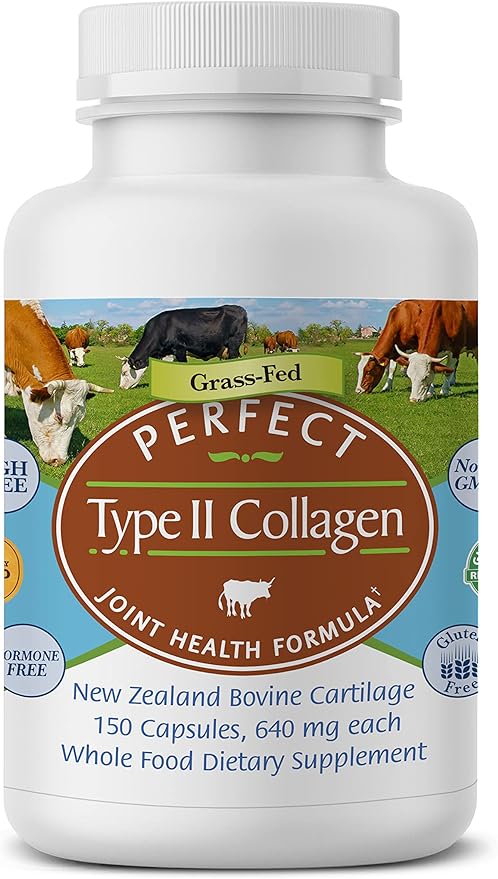 Perfect Supplements – Perfect Type II Collagen – 150 Capsules – All Natural Type II Collagen – Pasture Raised – Joint Health Support