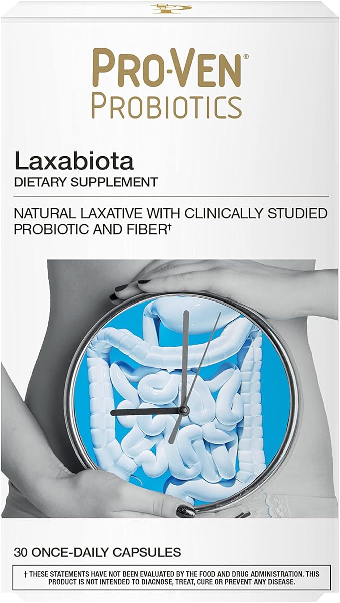 Laxabiota Daily Probiotic with Natural Laxative & Fiber | 12.5 Billion CFUs | Contains Sennosides for Constipation | Vegetarian & Gluten Free