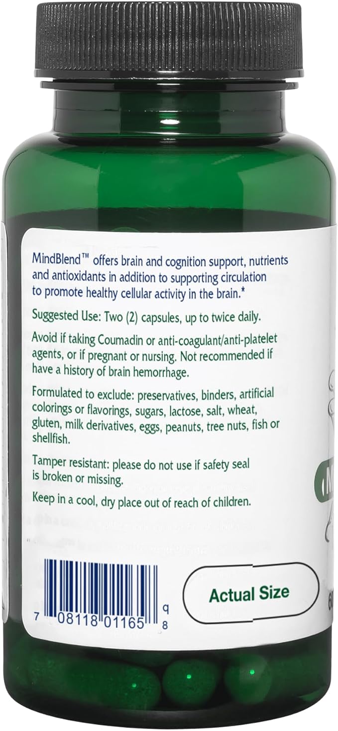 Vitanica MindBlend, Brain Support, Vegan, 60 Capsules