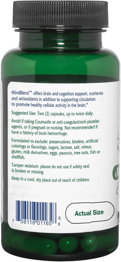 Vitanica MindBlend, Brain Support, Vegan, 60 Capsules