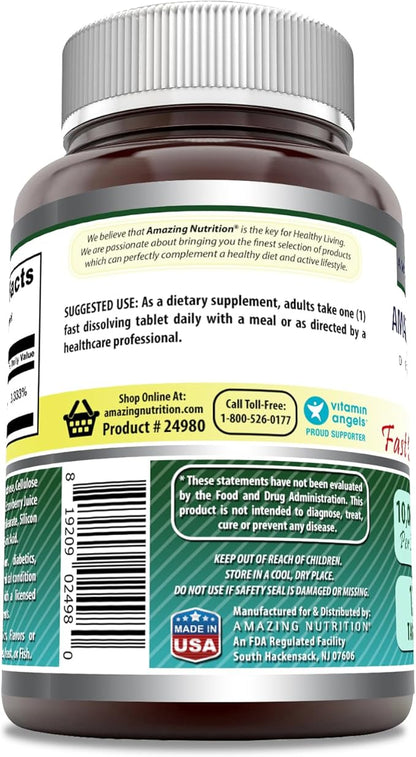 Amazing Formulas Biotin Fast Dissolve 10000 mcg Tablets Supplement | Strawberry Flavor | Vitamin B7 | Non-GMO | Gluten Free | Made in USA (120 Count)