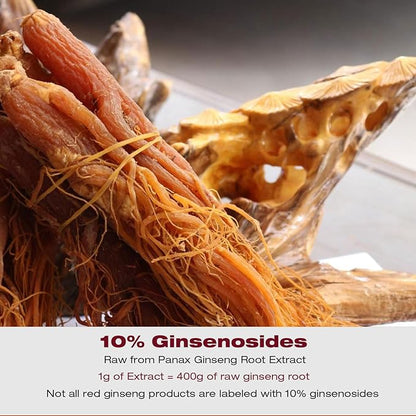 ECO-TASTE Ginseng Root Extract Powder-Korean Panax for Smoothies, Coffee or Drinks, 10% Ginsenosides, 60g (60 Servings)
