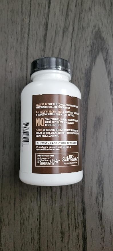 BioSchwartz Mushroom Complex - Organic Lions Mane Supplement Capsule with Reishi, Turkey Tail, Cordyceps, Shiitake, Chaga, Black Pepper for Max Absorption - Supports Energy, Focus, Memory, 90 Count