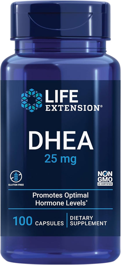 Life Extension DHEA 25mg and Melatonin 6 Hour Time Release 300mcg - 100 Capsules and 100 Tablets
