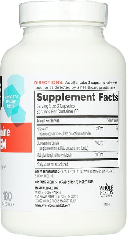365 by Whole Foods Market, Glucosamine with MSM, 180 Capsules