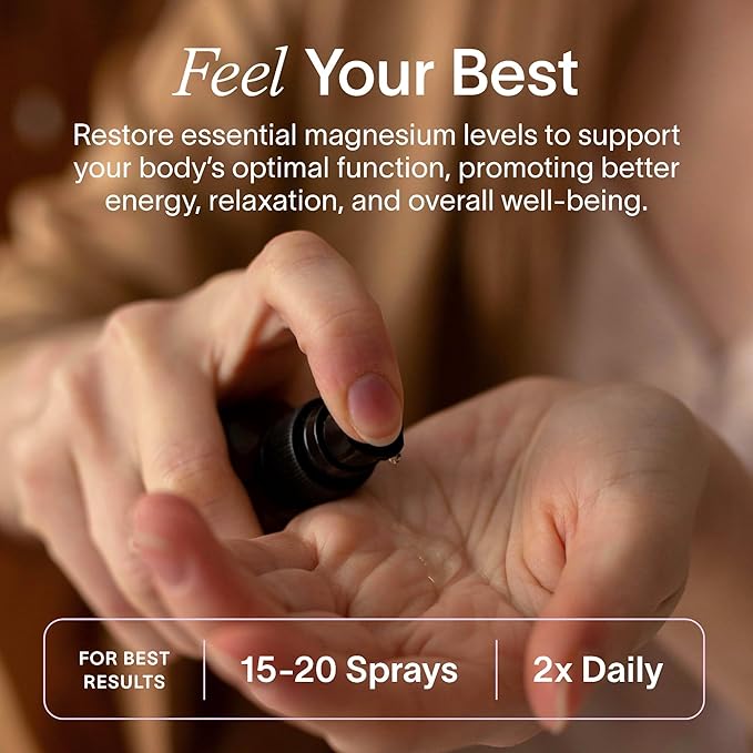 Topical Magnesium Oil Spray | Mood, Cycle & Stress Support | PMS, PCOS, Fertility, Menopause, Hormone Balance, Cramps | Pure Magnesium Chloride, Science-Backed | Rapid Skin Absorption