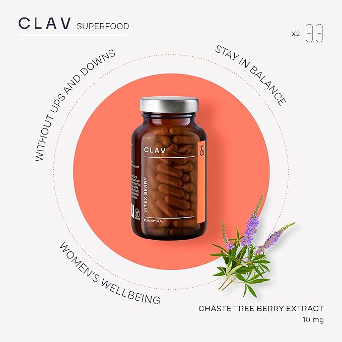 Vitex Berry - Premium Chasteberry 4:1 Extract (Vitex Agnus Castus) - Menopause & PMS Support - Hormone Balance for Women - 180 Capsules - 6 Month Supply - Made in Germany